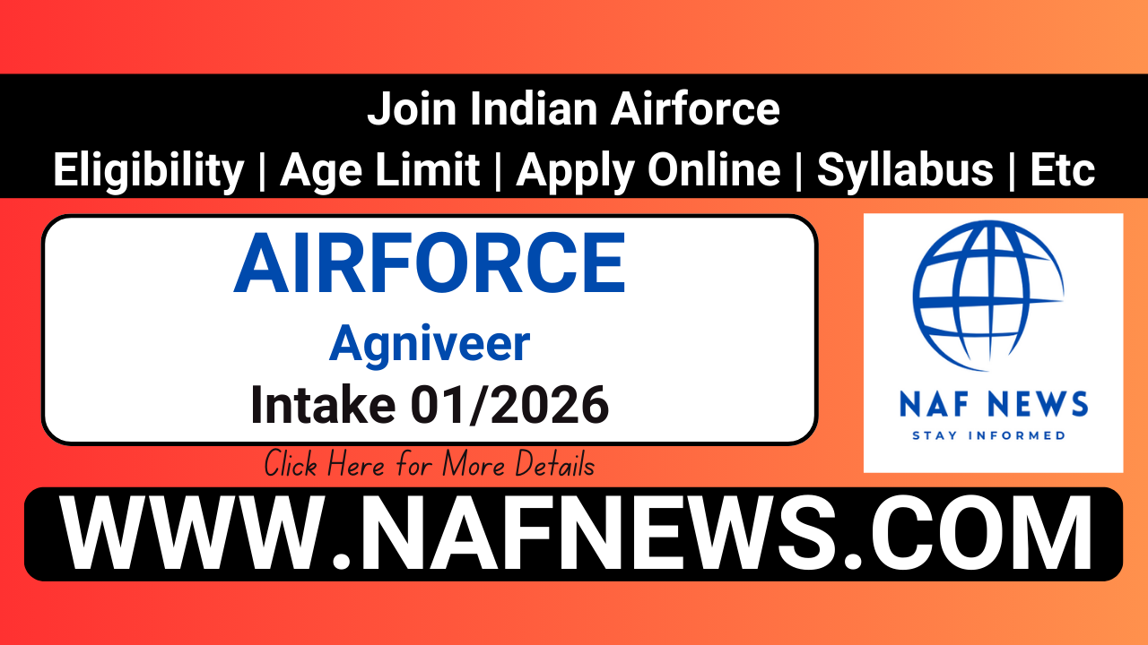 Join Indian Air Force Agniveer Vayu Intake 01/2026